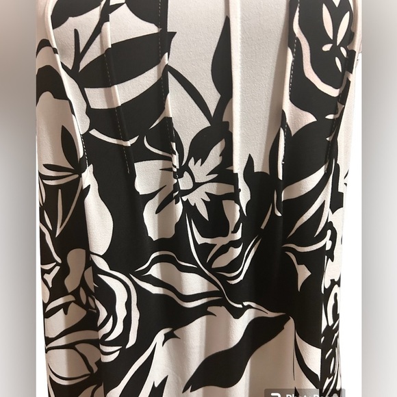 Ann Taylor Loft Trulli Black White Floral Shift Tunic Dress Size medium - Picture 6 of 8